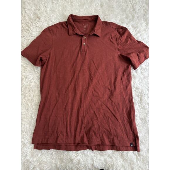 Even Tide Men’s Sz. M Burnt Orange/ Red Knit Polo. Excellent Condition - Picture 1 of 11